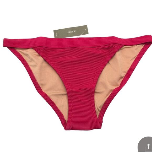 J. Crew Ribbed Trim Hipster Full Coverage Bikini Swim Bottom BH485 NWT - Picture 2 of 16